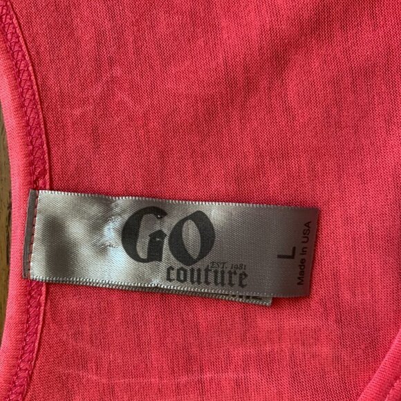 Go Couture Women's Racerback Knit Maxi Dress L Pink Paris Eiffel Tower #81K - Picture 8 of 9